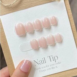 10Pcs XS Short Light Pink Wearable Full Cover Press On French Nails Decoration